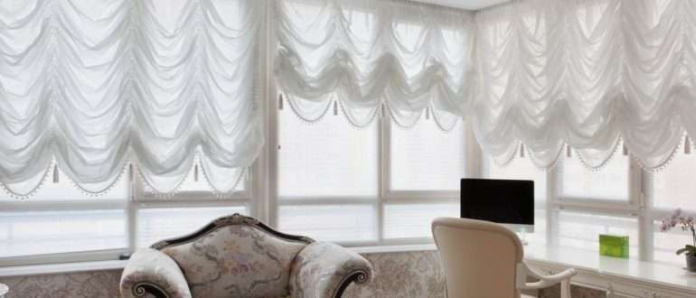 За пределами гостиной: австрийские шторы в детской, на кухне и балконе